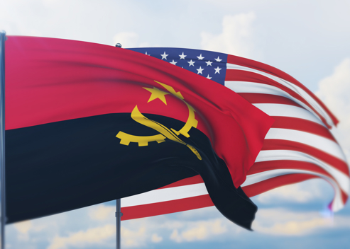 American and Angolan Flags
